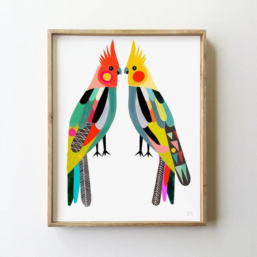 Little Cockatiels Art Print - inaluxe