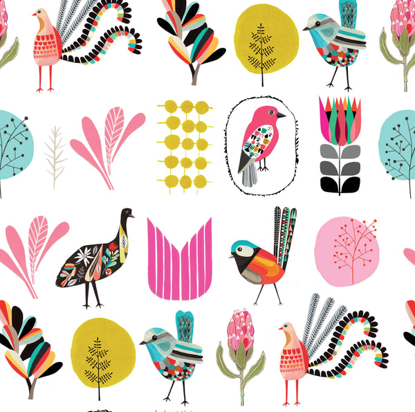 Australian Flora & Fauna Cotton by Inaluxe