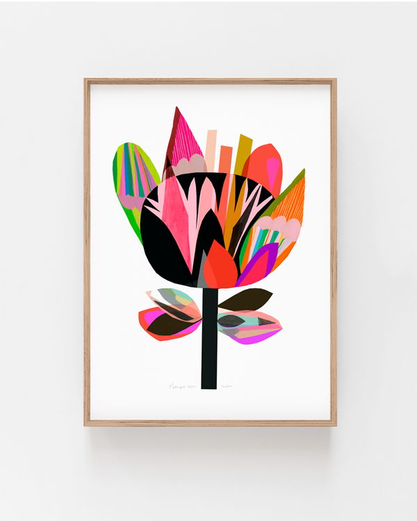 Midnight Flora Abstract Botanical Print