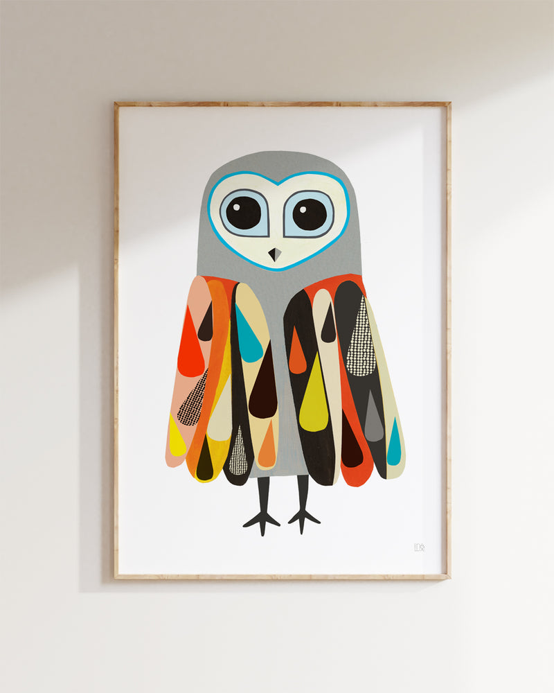 Rainbow Sooty Owl Art Print